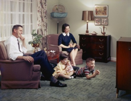 Typical 1950's household TV viewing